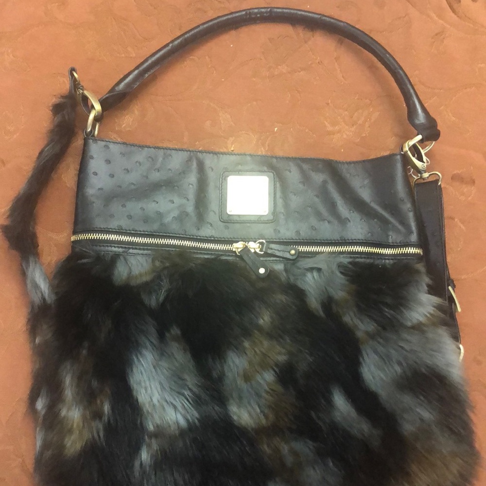 Dee Ocleppo leather fur bottom bag